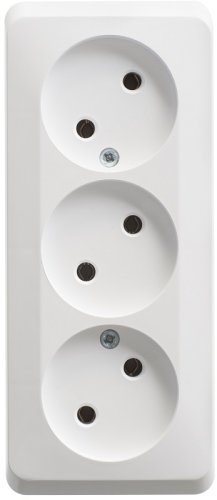 Розетка без заземления накладная Systeme Electric Этюд 3-м. белый картинка